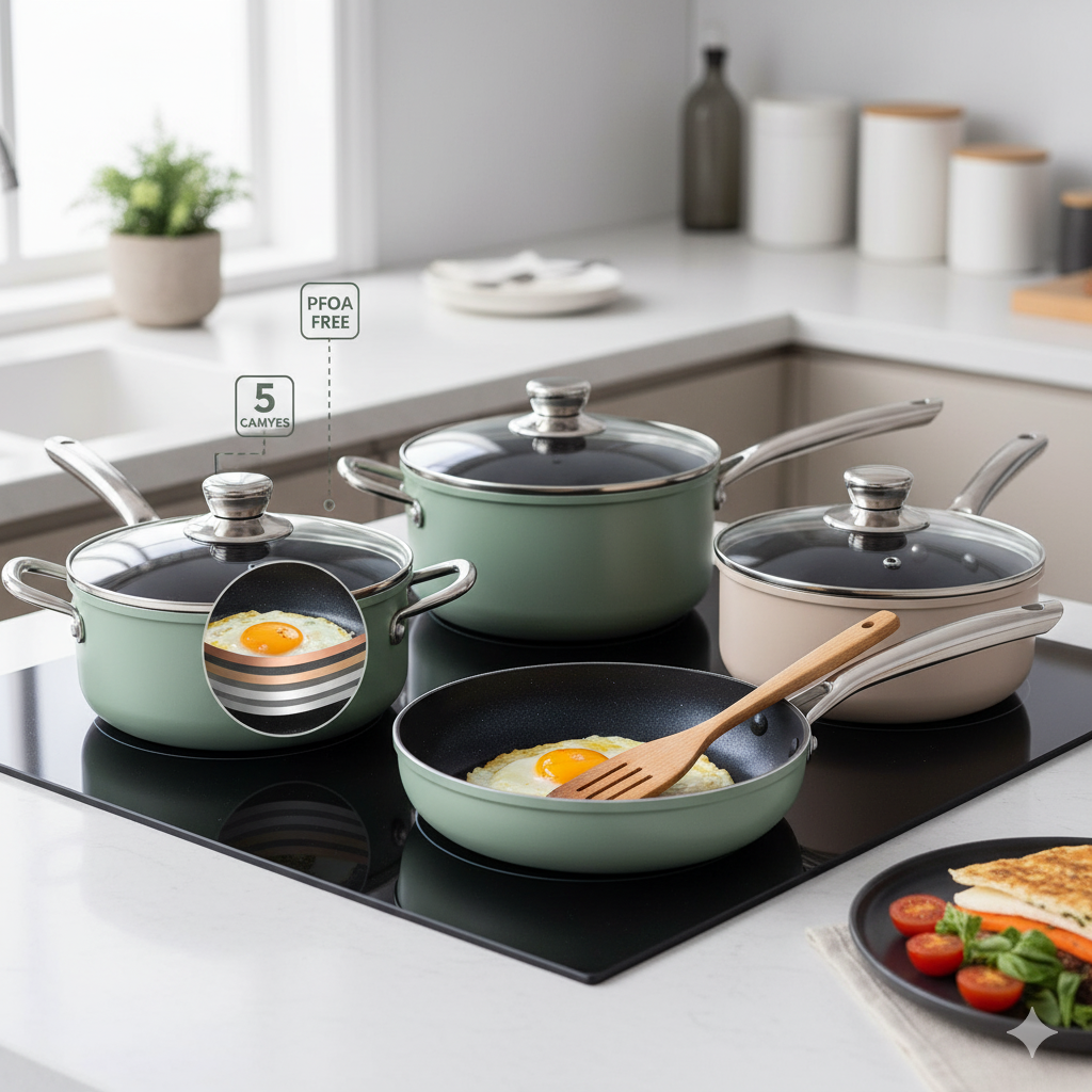 Melhor Conjunto de Panelas Antiaderentes 2026: Guia Técnico Cerâmica vs. Inox para Durabilidade