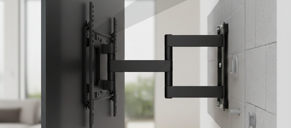 Suportes de TV Articulados: Guia de Segurança, Carga Máxima (Cisalhamento) e Padrões VESA para Telas Grandes