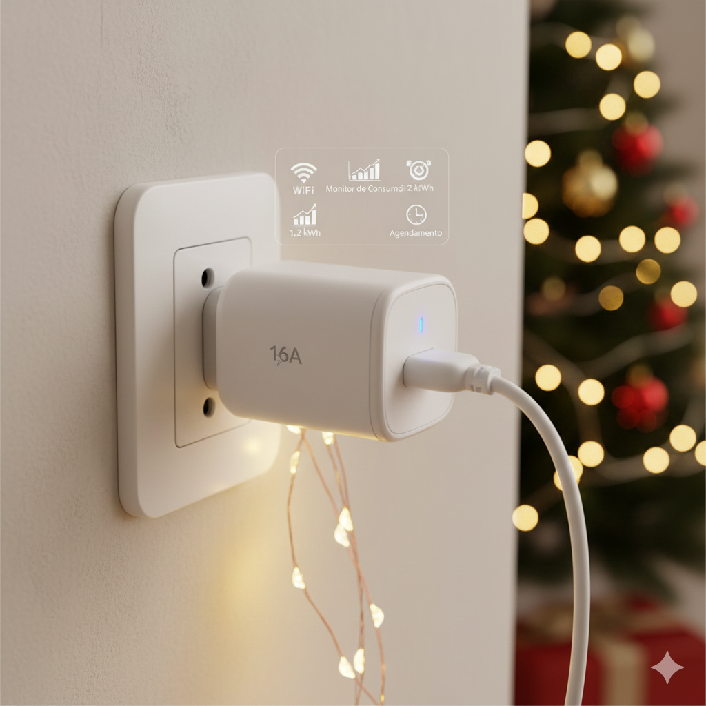 Melhor Smart Plug Custo-Benefício para Decoração Natalina: Guia Técnico de Potência Máxima (Amperes), Estabilidade WiFi e Controle de Consumo (kWh)