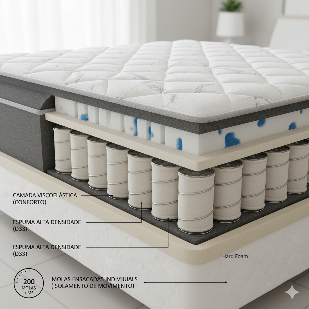 Melhor Colchão Custo-Benefício 2026: Guia Técnico de Densidade (D-XX), Molas Ensacadas e Ergonomia Ortopédica