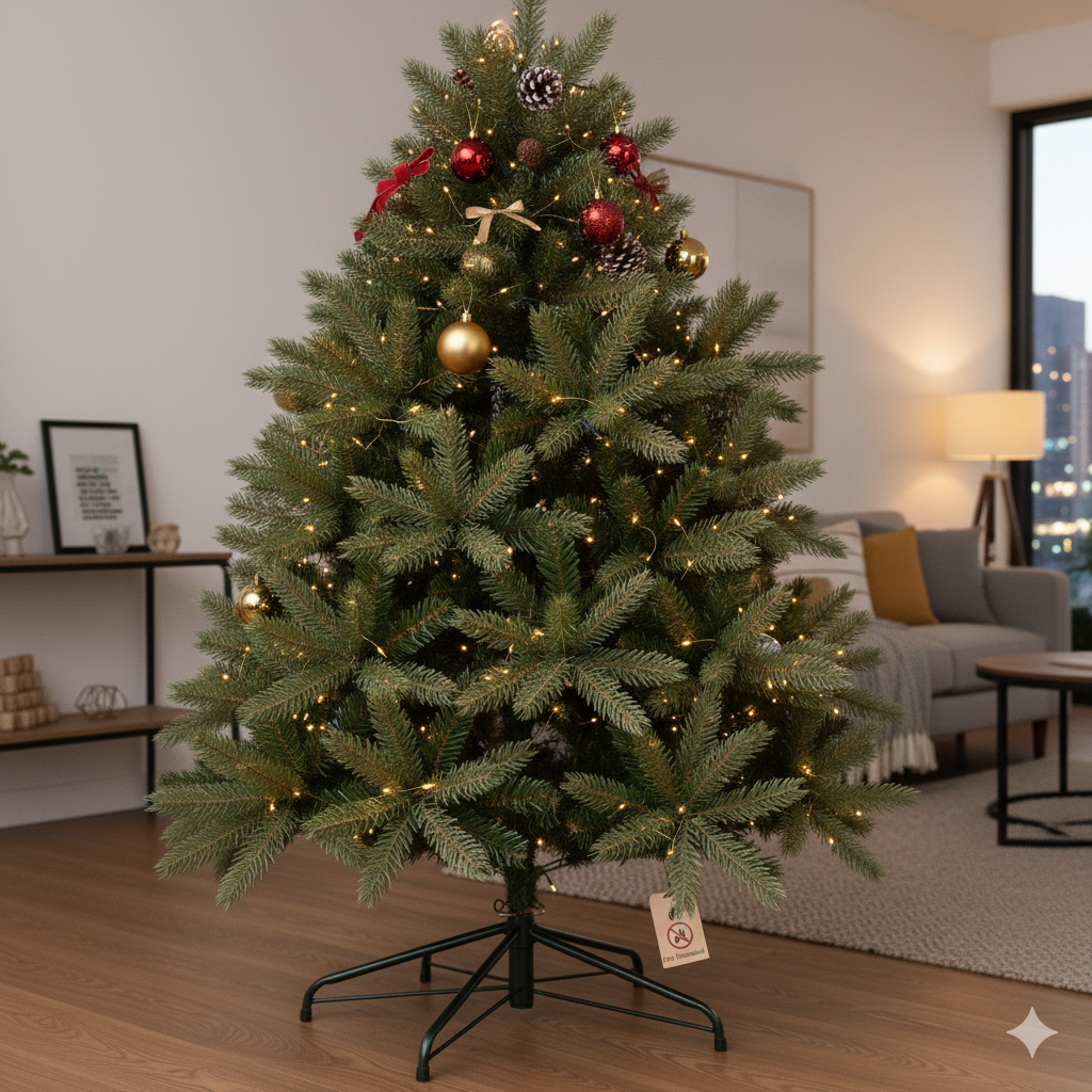 Melhor Árvore de Natal Artificial Custo-Benefício: Guia Técnico de Material (PVC/PE), Resistência ao Fogo (Retardante) e Densidade Ideal (Número de Pontas/Estabilidade)