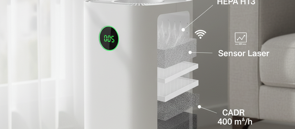 Melhor Purificador de Ar Custo-Benefício: Guia Técnico de Filtros (HEPA H13/Carvão Ativado), Taxa de Renovação (CADR) e Monitoramento de Partículas (PM 2.5)
