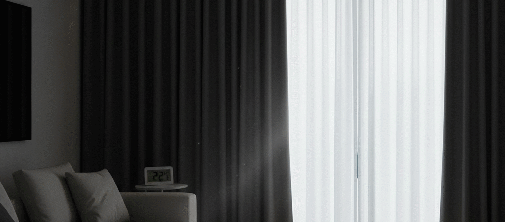 Melhor Cortina Blackout e Térmica 2025: Guia de Bloqueio de Luz, Material (PVC/Tecido) e Eficiência no Controle de Temperatura